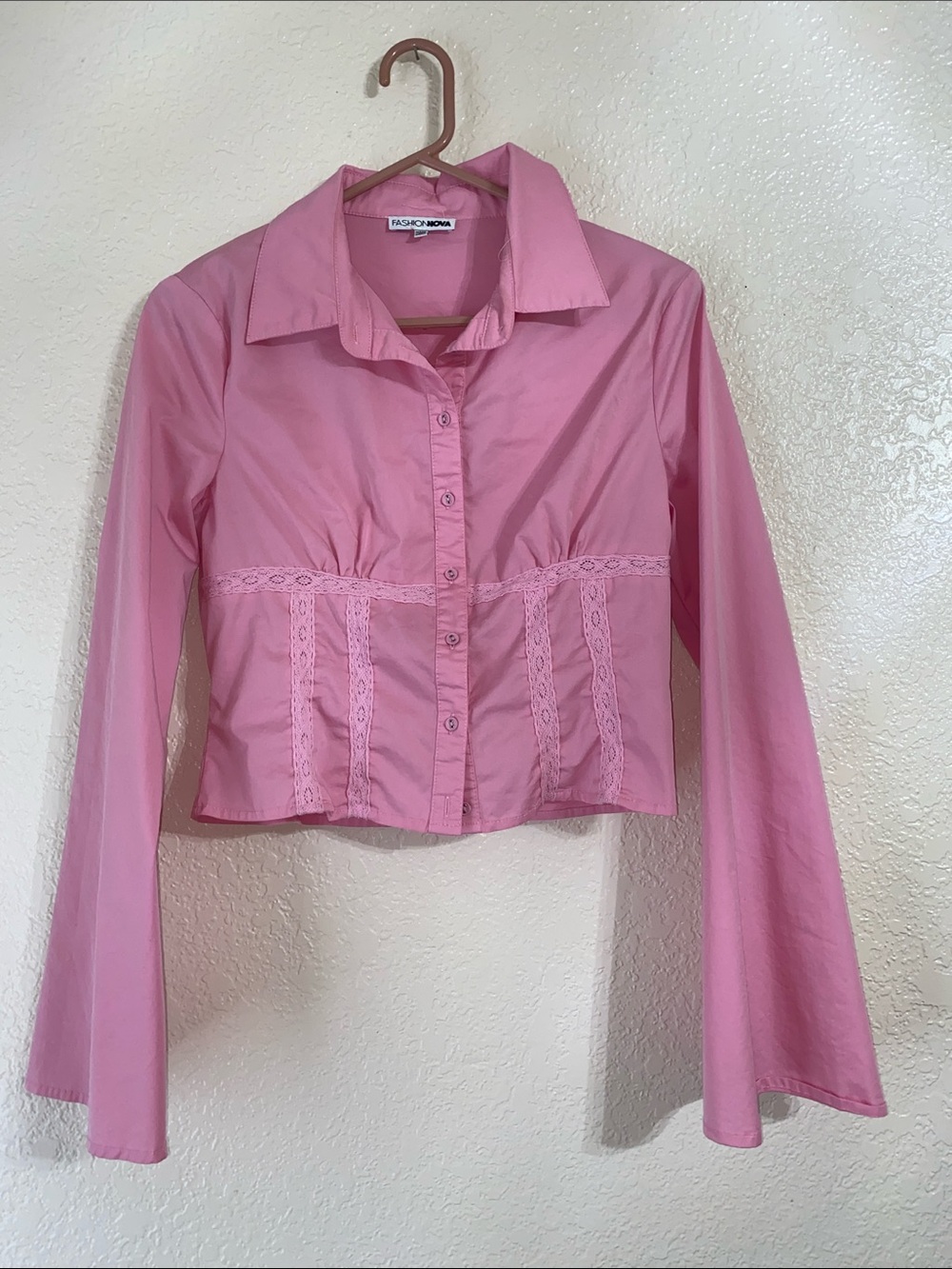 Pink button down top - Picture 2 of 5
